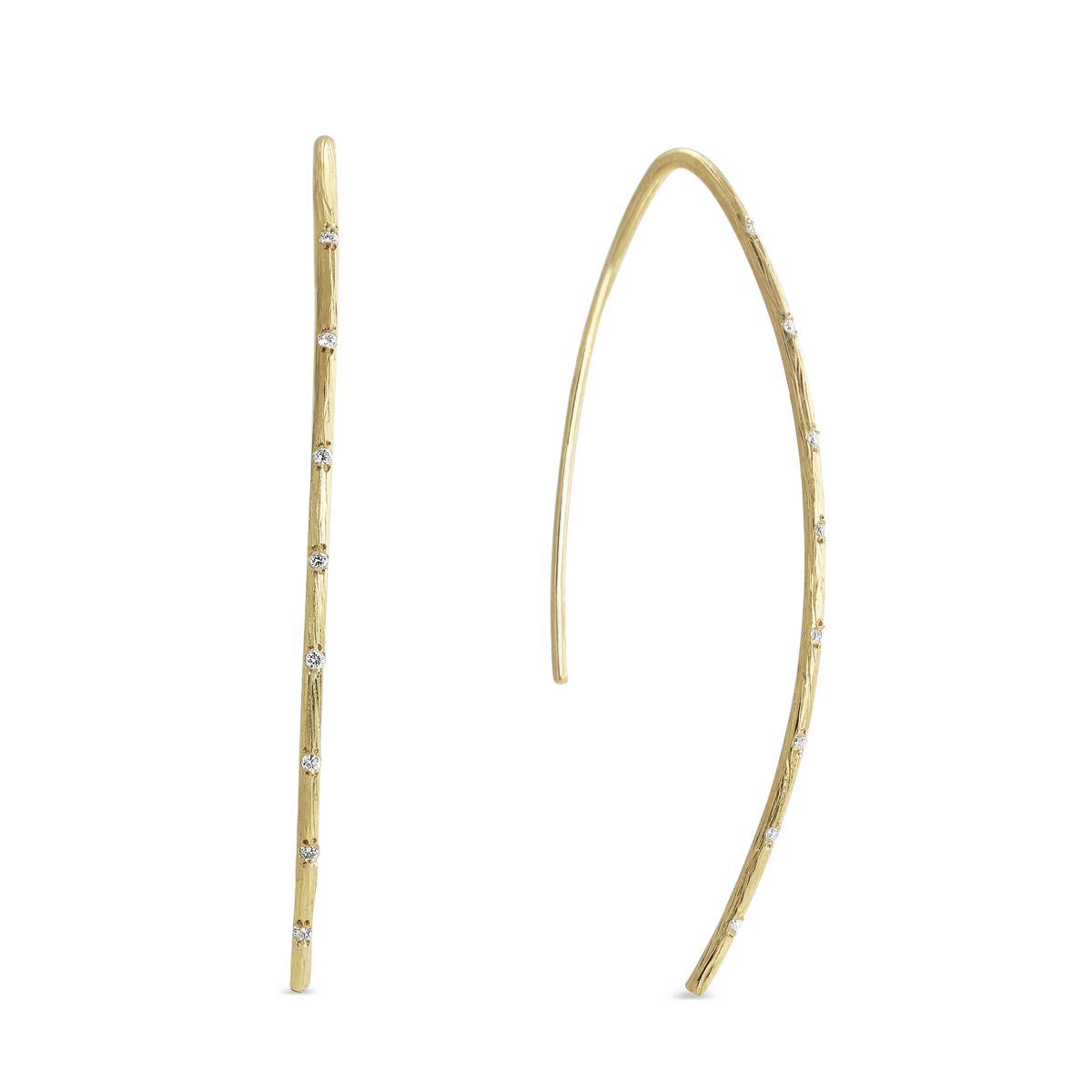 Marika 14K Yellow Gold Diamond Hook Earrings