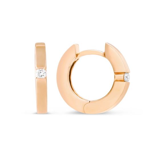 14k Rose Gold Diamond Hoop Earrings Borsheims 14k Rose Gold Diamond Hoop Earrings