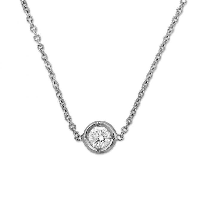 Roberto Coin Bezel Set Diamond Necklace 