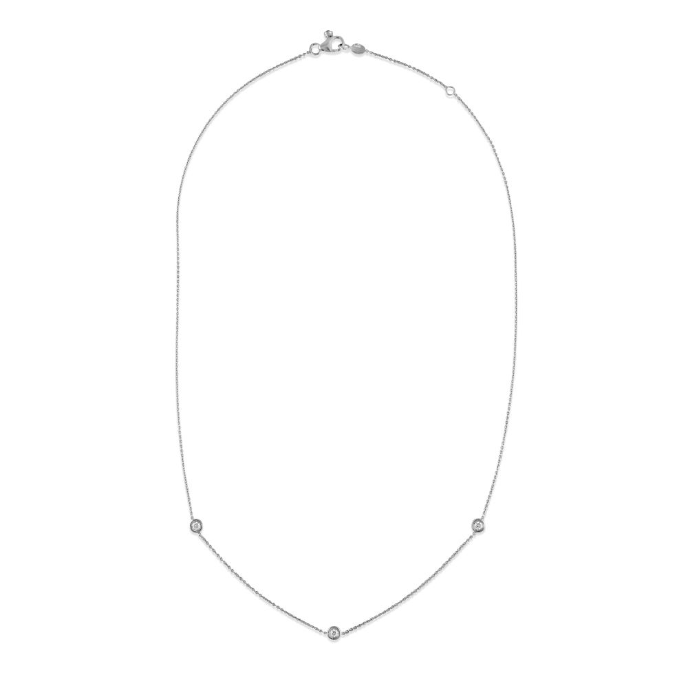 Roberto Coin Diamonds by the Inch 3 Station Necklace in 18K Gold, 18
