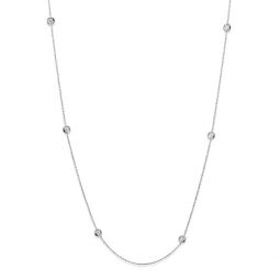 Image for Roberto Coin Diamonds By The Inch 7 Station Necklace in White Gold, 18", 0.35cttw
