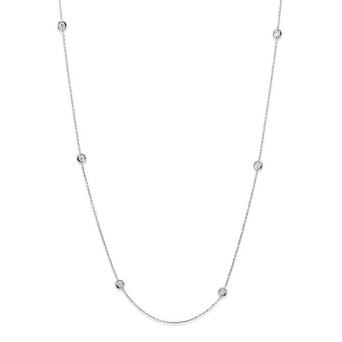 Roberto Coin Diamonds By The Inch 7 Station Necklace in 18K  Gold, 18", 0.35cttw