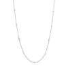 14K White Gold Diamond Station Necklace, 18"