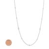 14K White Gold Diamond Station Necklace, 18"