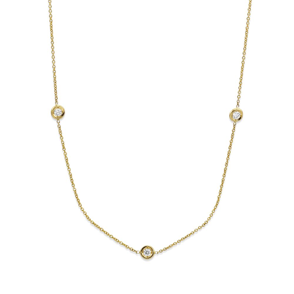 Roberto Coin Diamonds by the Inch 3 Station Necklace in 18K Gold, 18