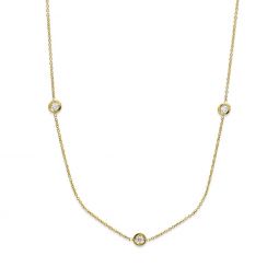 Image for Roberto Coin Diamonds by the Inch 3 Station Necklace in Yellow Gold, 18", 0.15 cttw