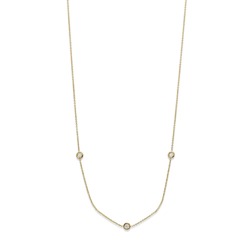 Roberto Coin Diamonds by the Inch 3 Station Necklace in 18K Gold, 18
