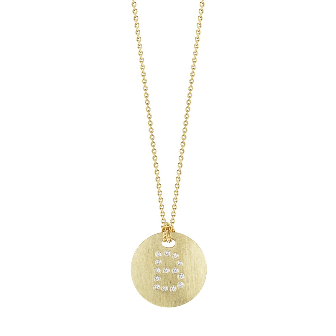 Roberto Coin Tiny Treasures Disc Necklace with Diamond Initial