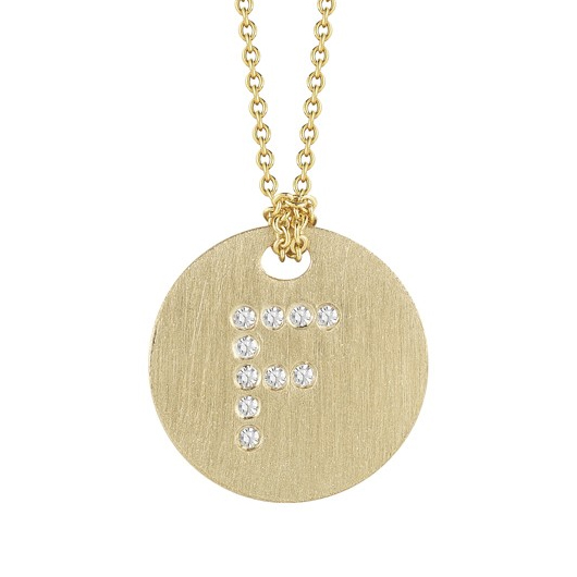 Roberto Coin Tiny Treasures Disc Necklace with Diamond Initial