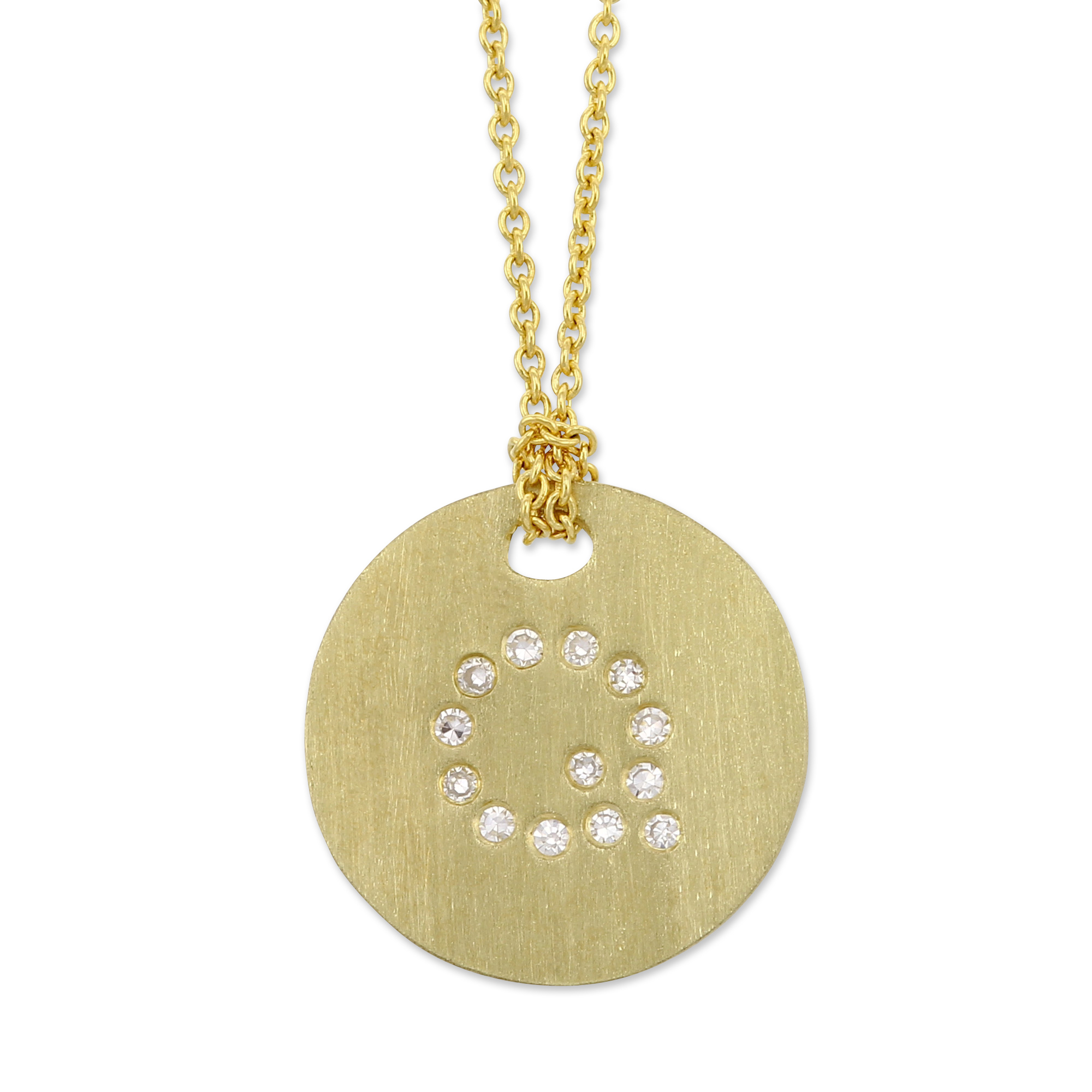 Roberto Coin Tiny Treasures Disc Necklace with Diamond Initial
