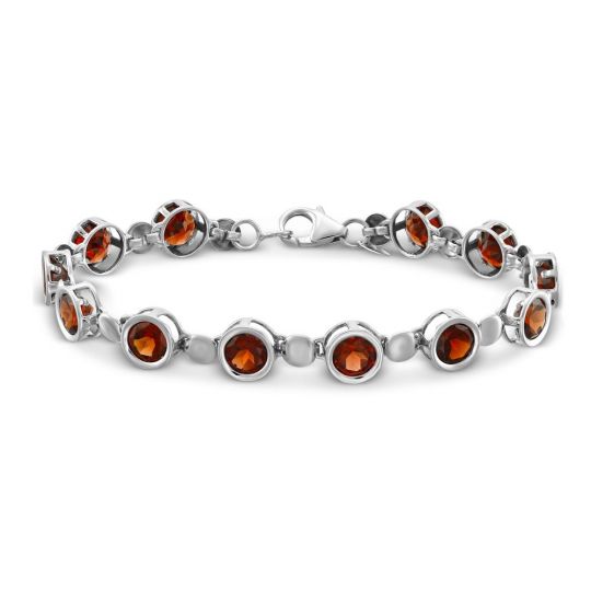 Sterling Silver Garnet Bracelet 7 Borsheims