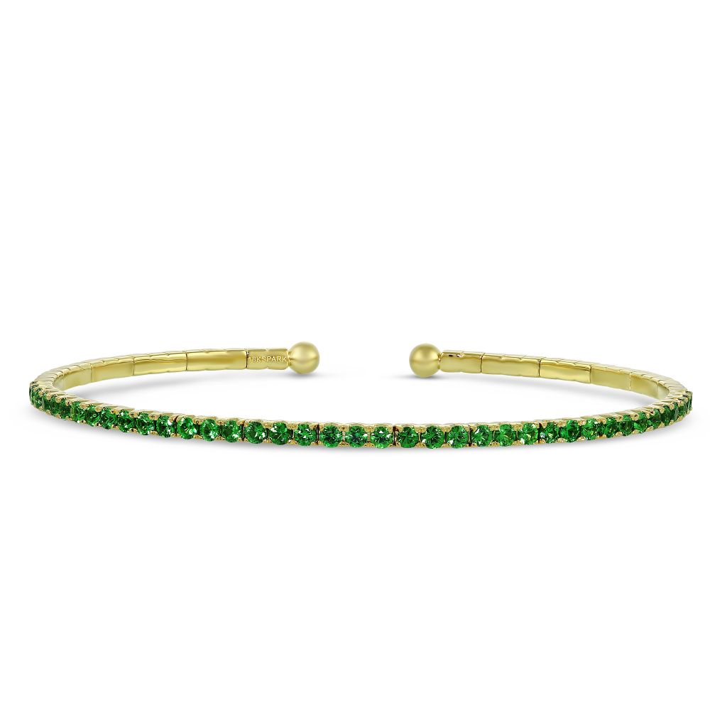 18K Yellow Gold Tsavorite Cuff Bracelet Borsheims