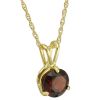 Round Garnet Pendant in Yellow Gold
