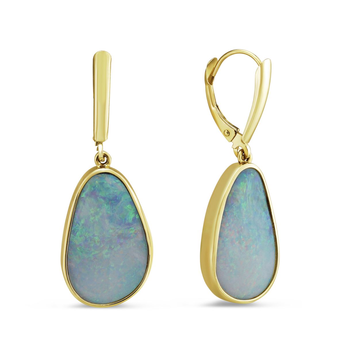 14K Yellow Gold Opal Bezel Set Drop Earrings | Borsheims
