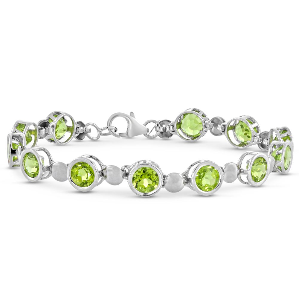 Sterling Silver Bezel Set Peridot Bracelet Borsheims Sterling Silver Bezel Set Peridot Bracelet