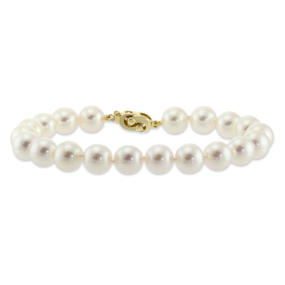 TARA Pearls Akoya Cultured Pearl Bracelet, 7x7.5mm in Yellow Gold