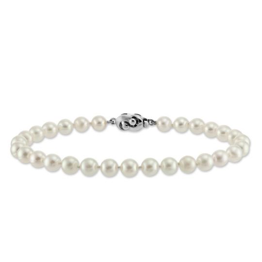 Akoya Cultured Pearl Bracelet 5 5x6mm In White Gold By Tara Pearls Akoya Cultured Pearl Bracelet 5 5x6mm In White Gold By Tara Pearls