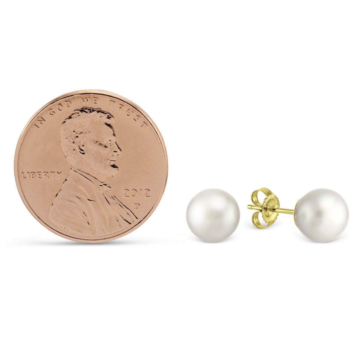 TARA Pearls Akoya Cultured Pearl Stud Earrings, 6.5x7mm in Yellow Gold