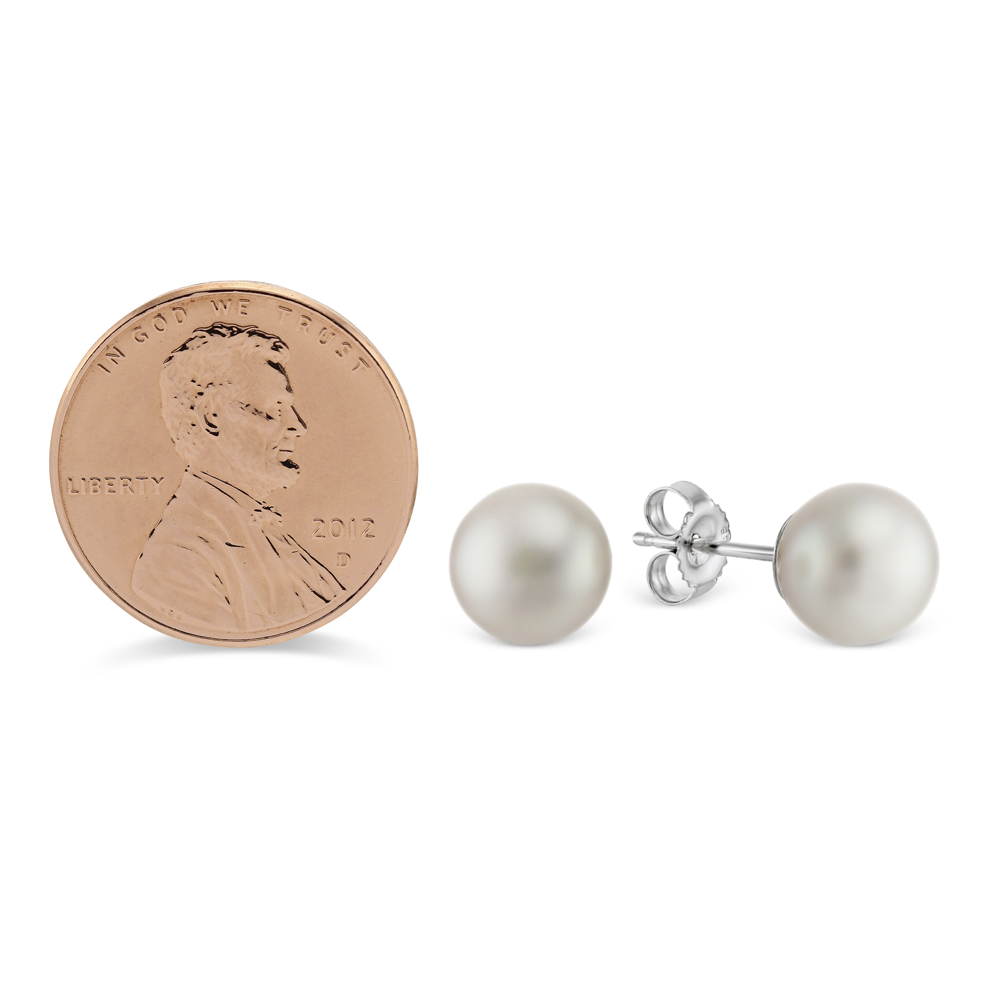 TARA Pearls Akoya Cultured Pearl Stud Earrings, 7.5x8mm in White Gold