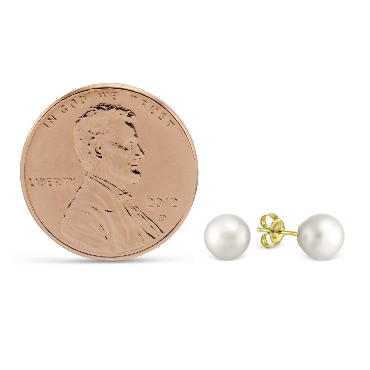 TARA Pearls Akoya Cultured Pearl Stud Earrings, 4.5x5mm in Yellow Gold