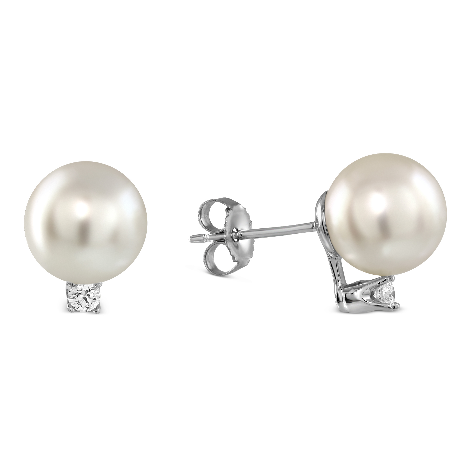 TARA Pearls South Sea Cultured Pearl & Diamond Earrings in White Gold, 8.5x9mm