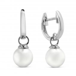 14k White Gold Cultured Pearl Drop Earrings Borsheims 14k White Gold Cultured Pearl Drop Earrings