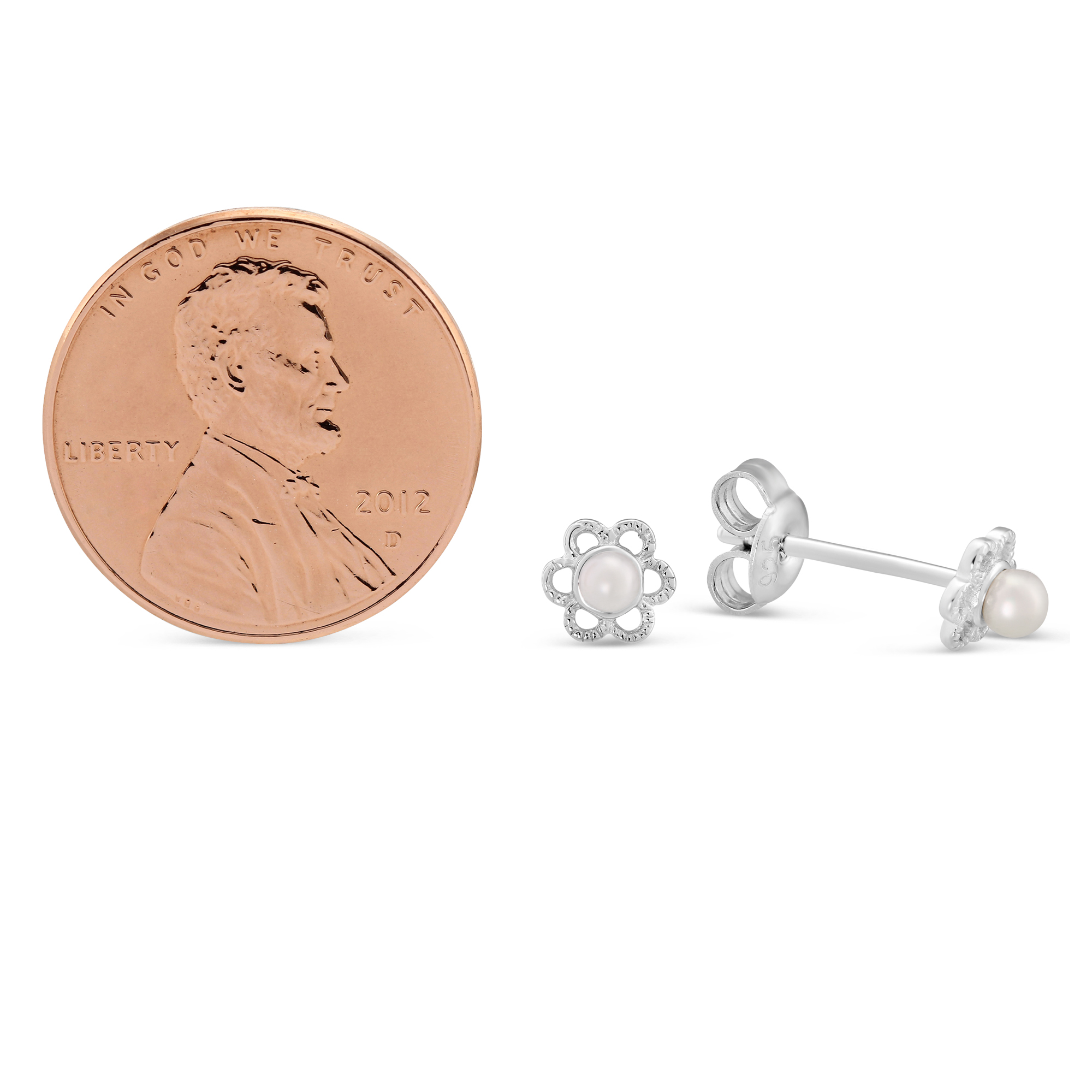 Sterling Silver Freshwater Cultured Pearl Children's Earrings