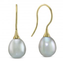 14k Yellow Gold Grey Freshwater Cultured Pearl Earrings Borsheims 14k Yellow Gold Grey Freshwater Cultured Pearl Earrings