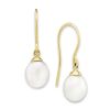 14K Yellow Gold Freshwater Cultured Pearl Drop Earrings