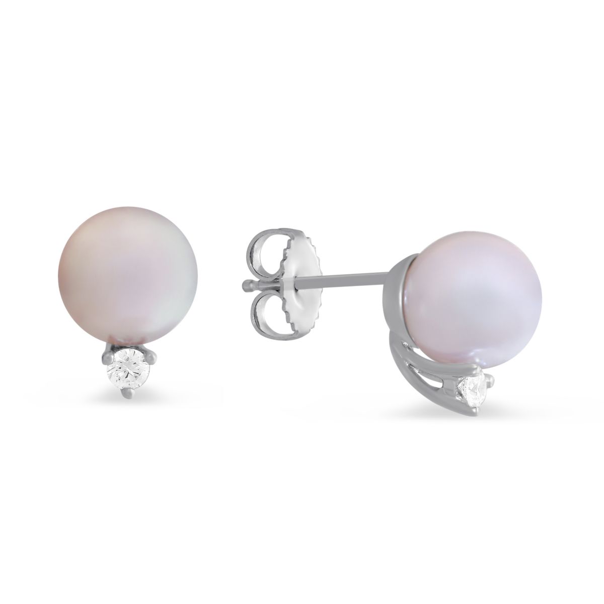 TARA Pearls 18K White Gold White Cultured Pearl and Diamond Earrings
