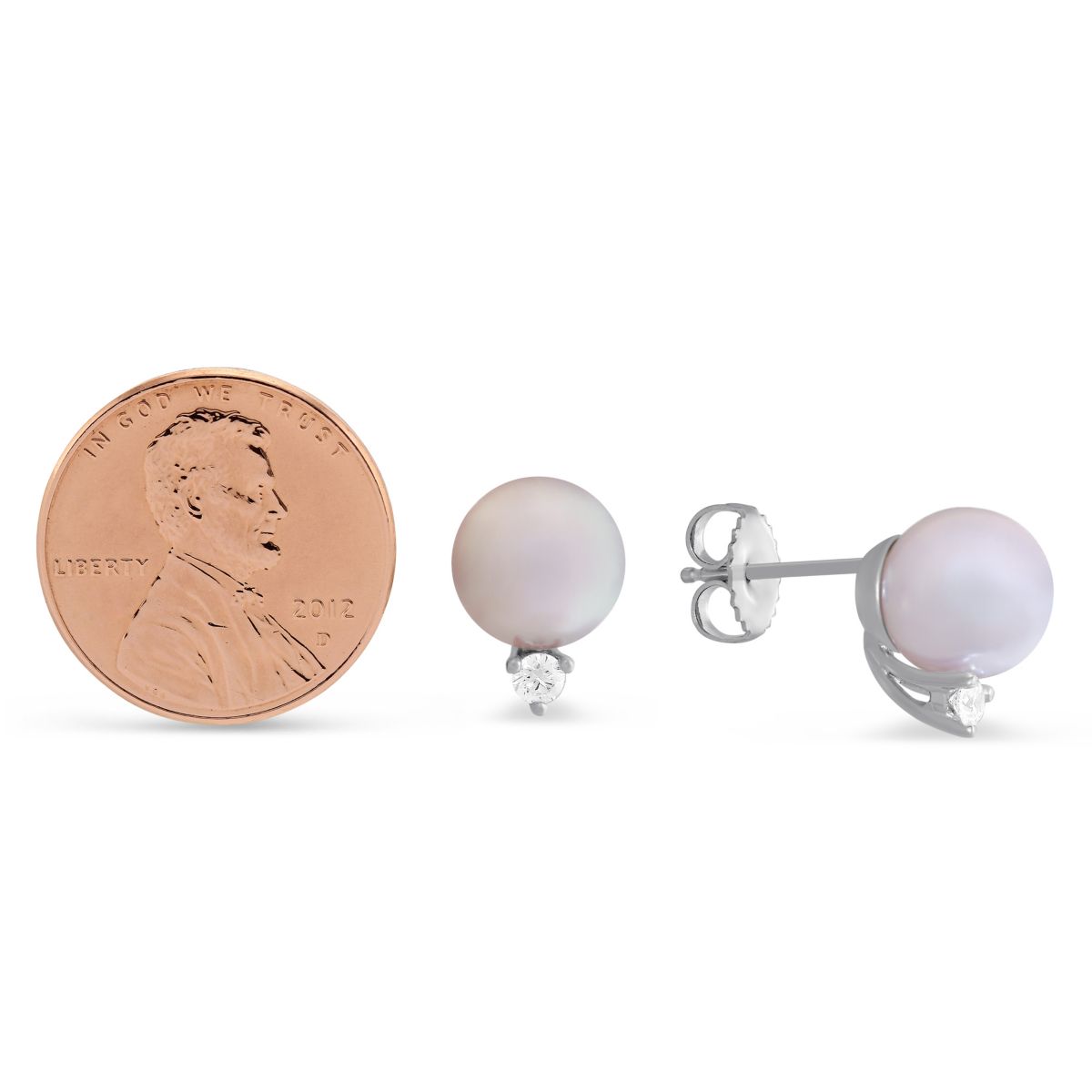 TARA Pearls 18K White Gold White Cultured Pearl and Diamond Earrings
