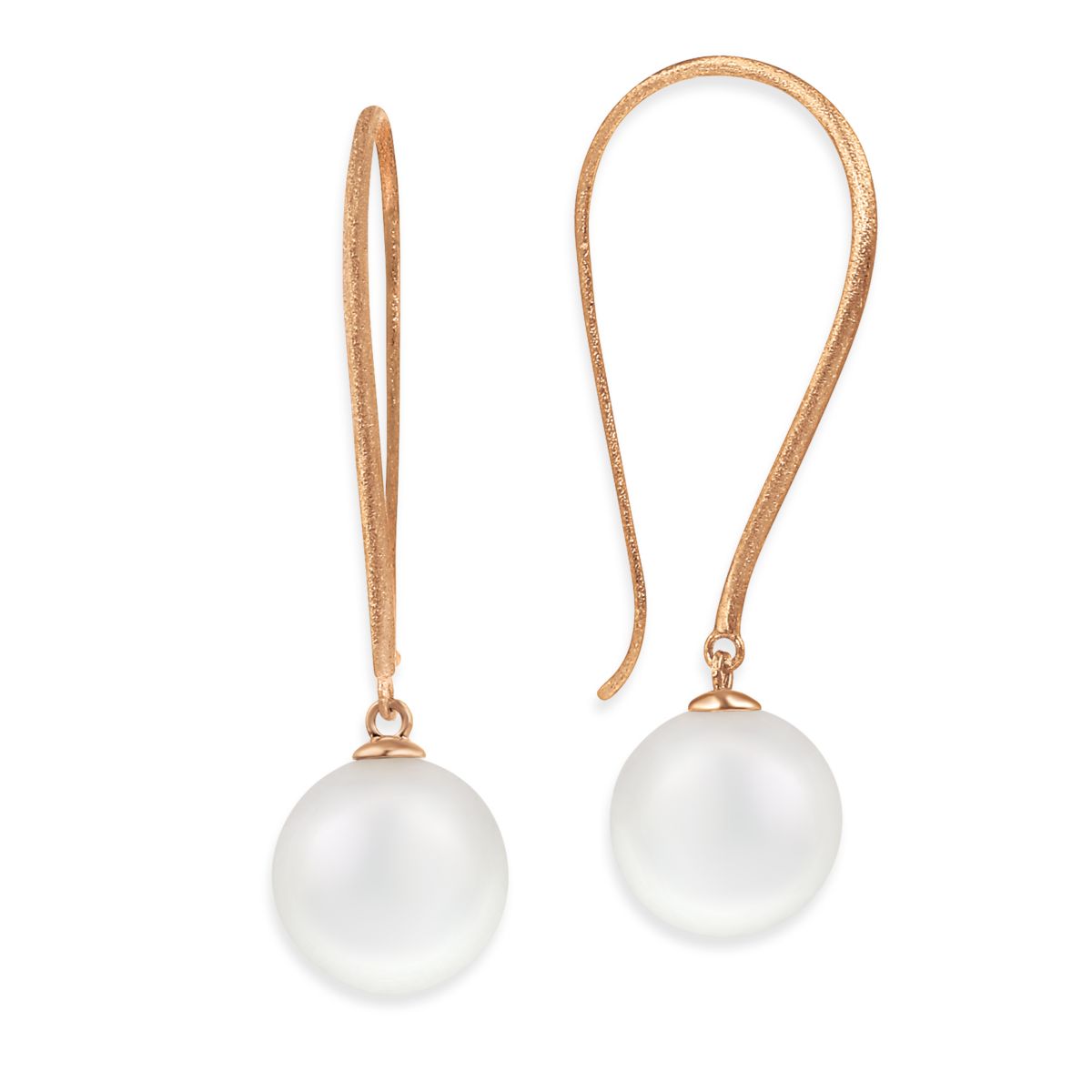TARA Pearls South Sea Cultured Pearl Drop Earrings with Rose Gold Matte Shepherd Hooks