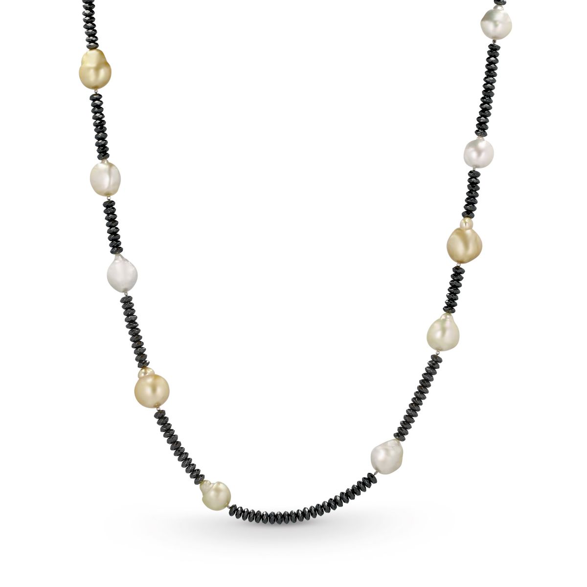 TARA Pearls Sterling Silver and Black Hematite Beaded Cultured Pearl Station Necklace, 18