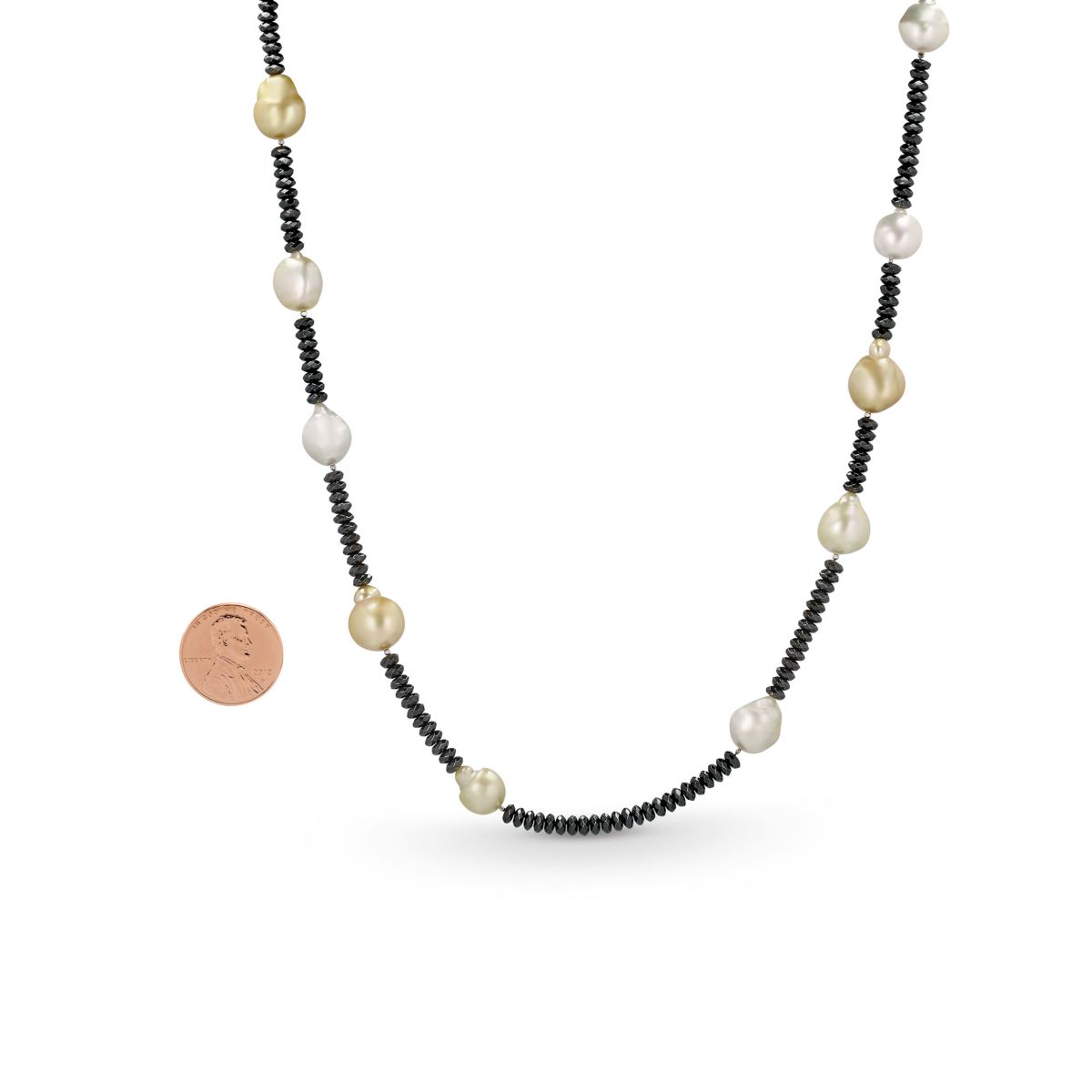 TARA Pearls Sterling Silver and Black Hematite Beaded Cultured Pearl Station Necklace, 18
