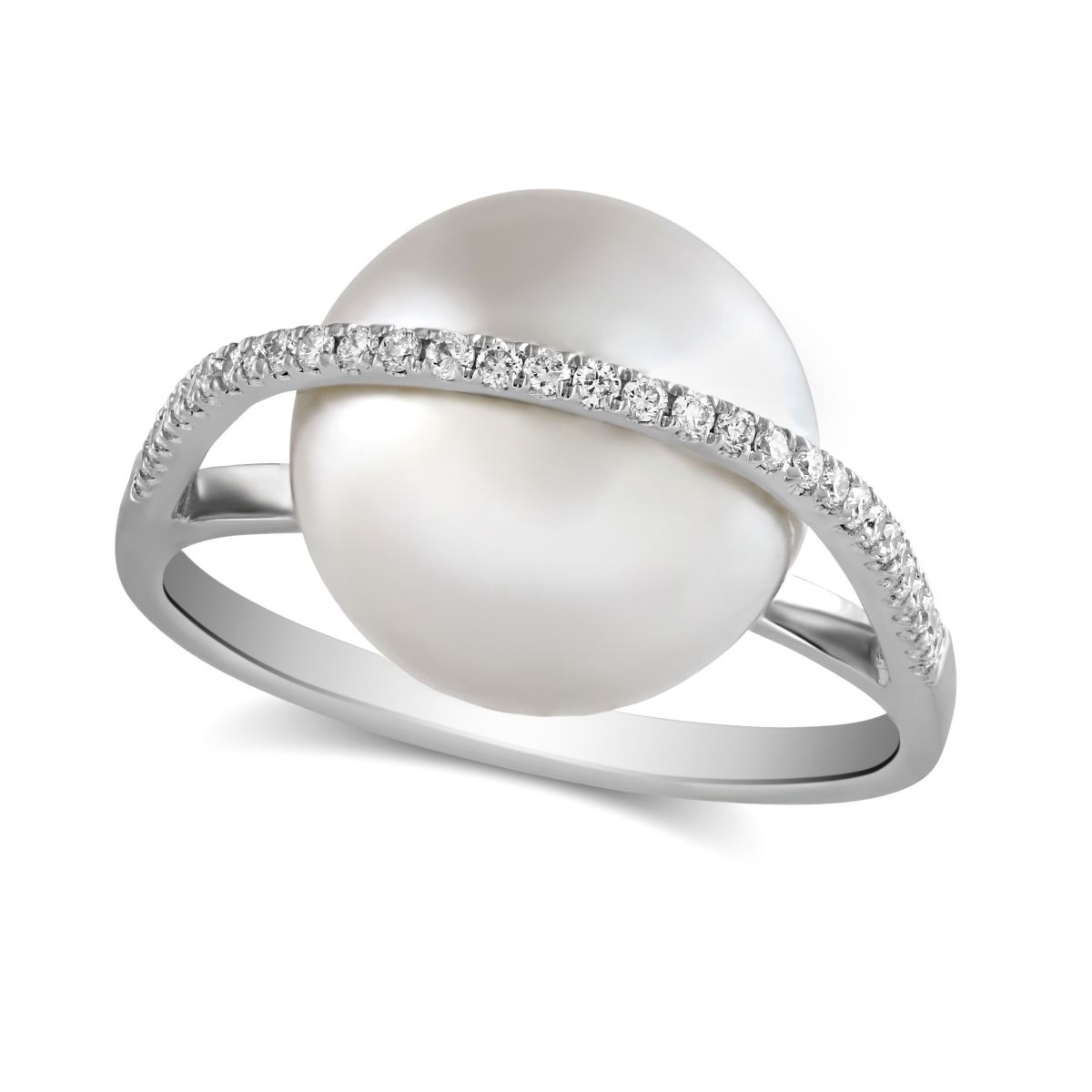 TARA Pearl South Sea Cultured Pearl & Diamond Ring in White Gold
