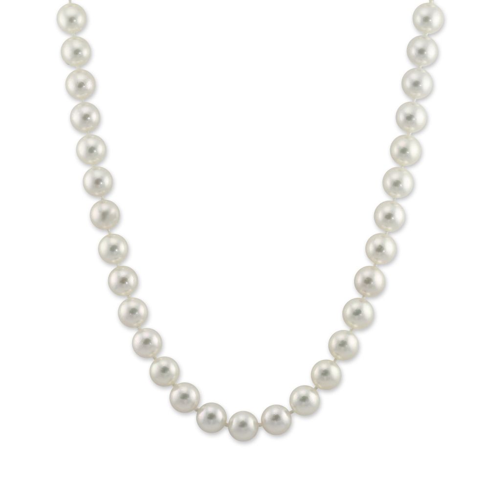Akoya Cultured Pearl Strand, 6.5x7mm in White Gold, 18