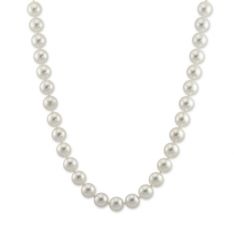 TARA Pearls Akoya Cultured Pearl Strand, 7.5x8mm with Yellow Gold & Diamond Clasp, 18"