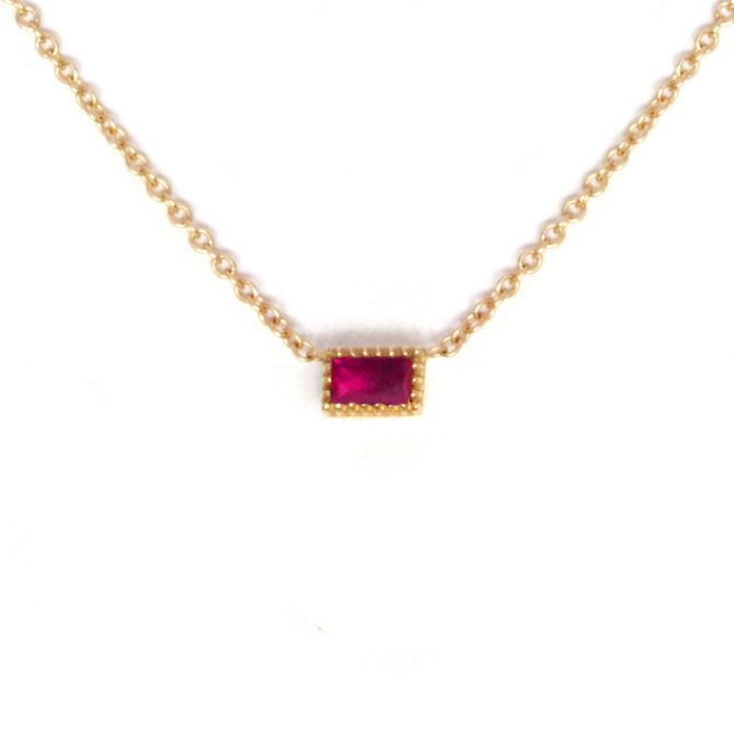 Ruby clearance baguette necklace