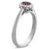 14K White Gold Round Ruby & Diamond Halo Ring