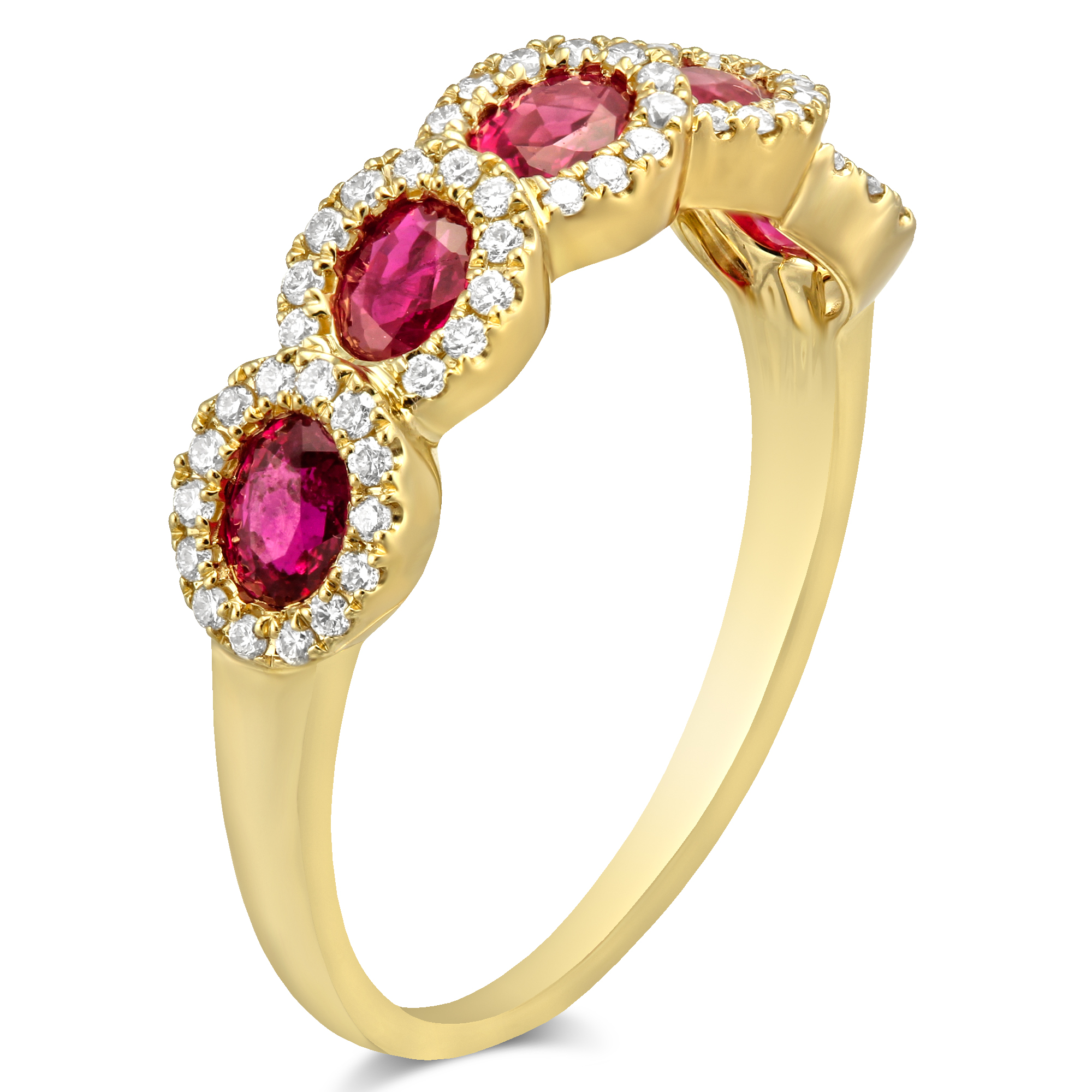 14K Yellow Gold Oval Ruby & Diamond Ring