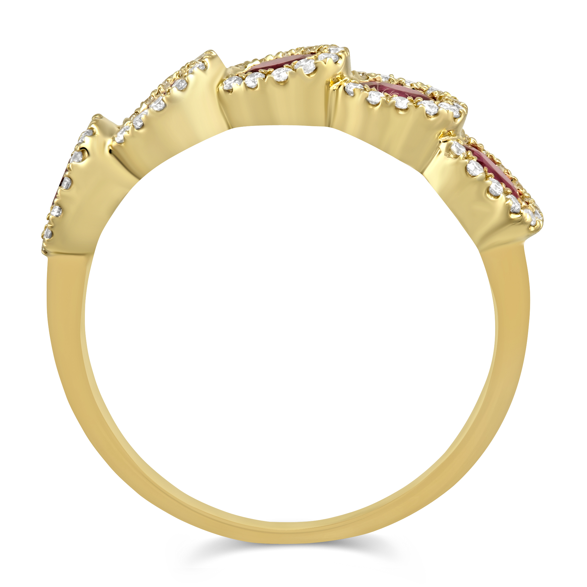 14K Yellow Gold Oval Ruby & Diamond Ring
