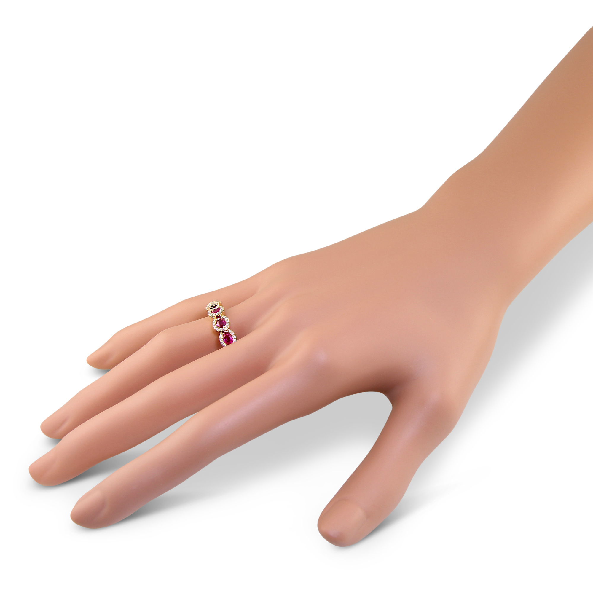 14K Yellow Gold Oval Ruby & Diamond Ring