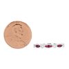 14K White Gold Ruby & Diamond Milgrain Navette & Round Station Ring