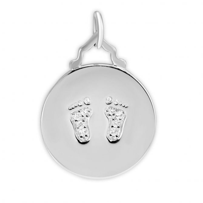 Monica Rich Kosann "Baby" Charm in Sterling Silver with White Sapphires, Small