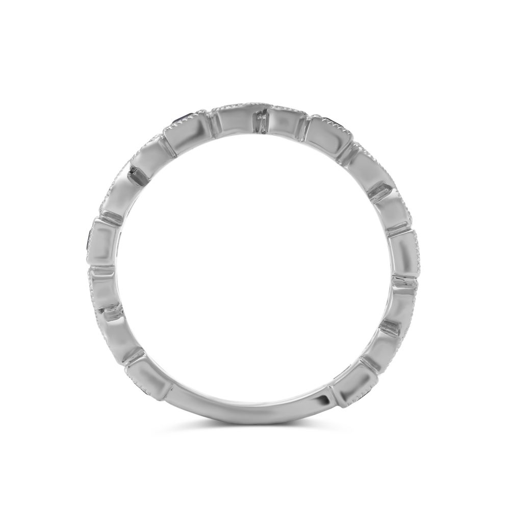 Princess Sapphire & Diamond Ring in White Gold