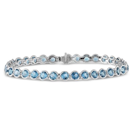 blue topaz bracelet white gold