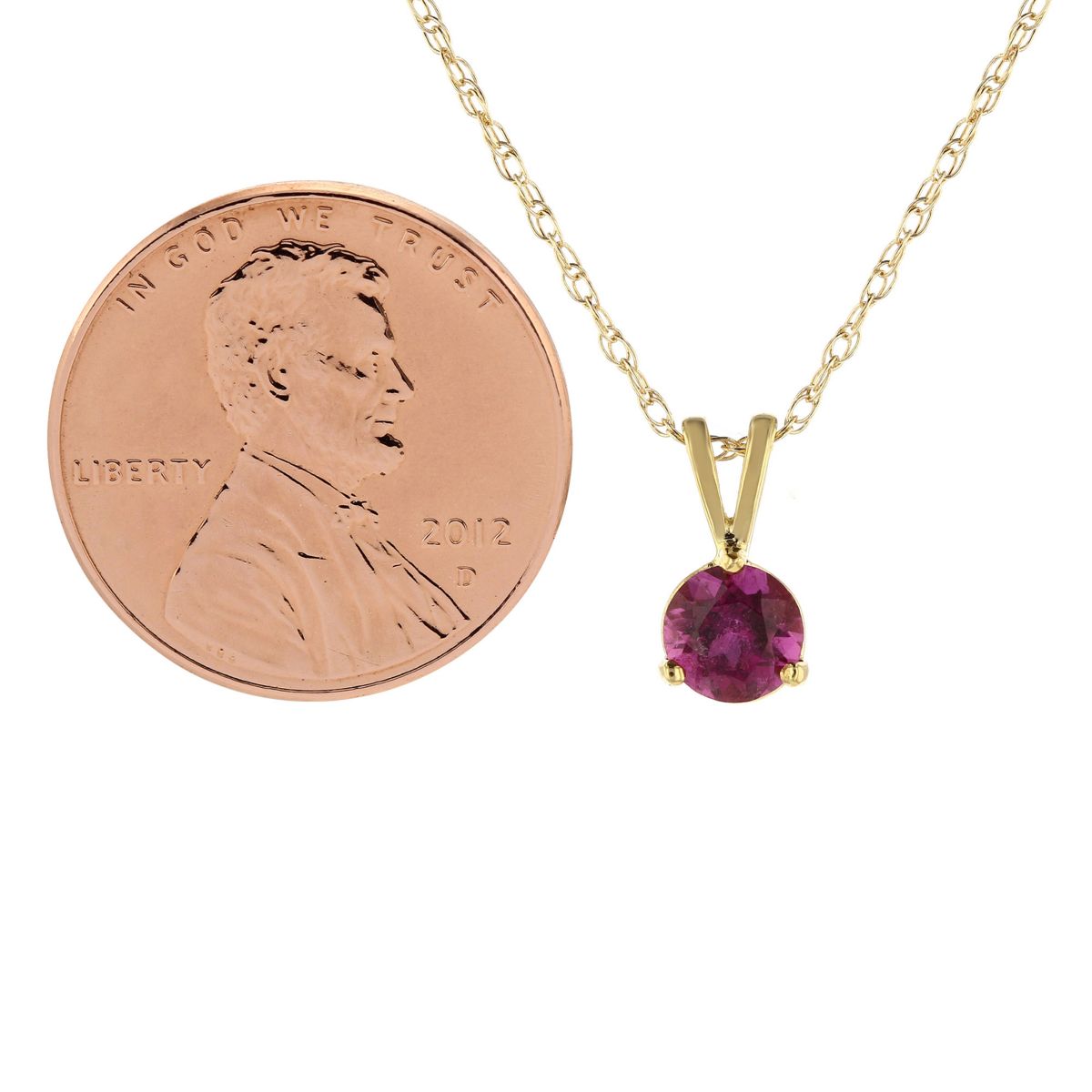 Pink Tourmaline Pendant in Yellow Gold, 18