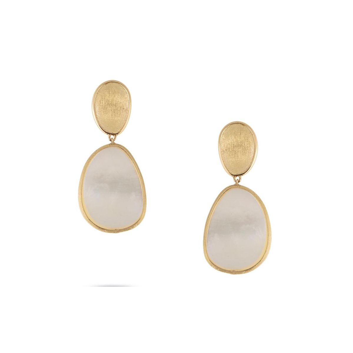 Marco Bicego 18K Yellow Gold Lunaria Mother of Pearl Double Drop ...