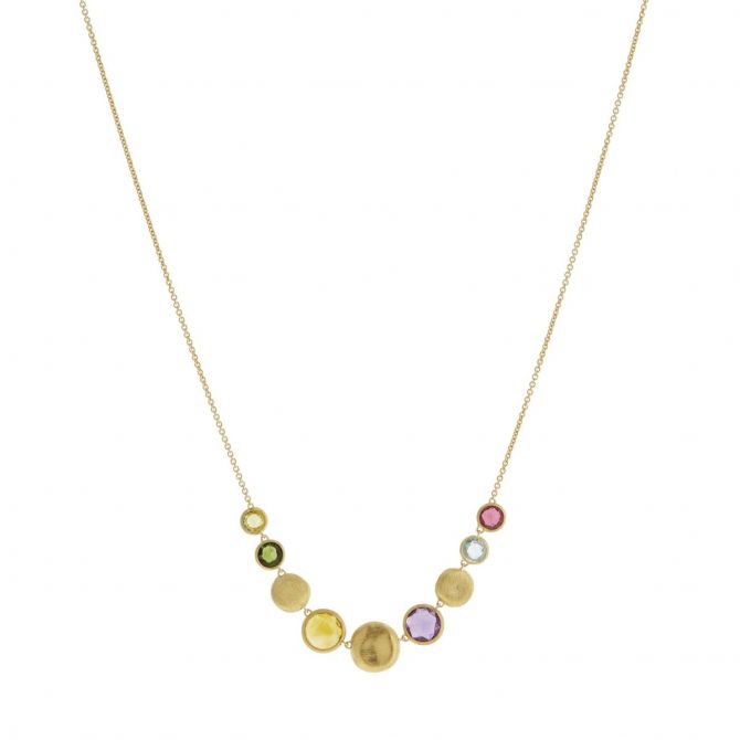 Marco Bicego Jaipur Mixed Gemstones Necklace in Yellow Gold