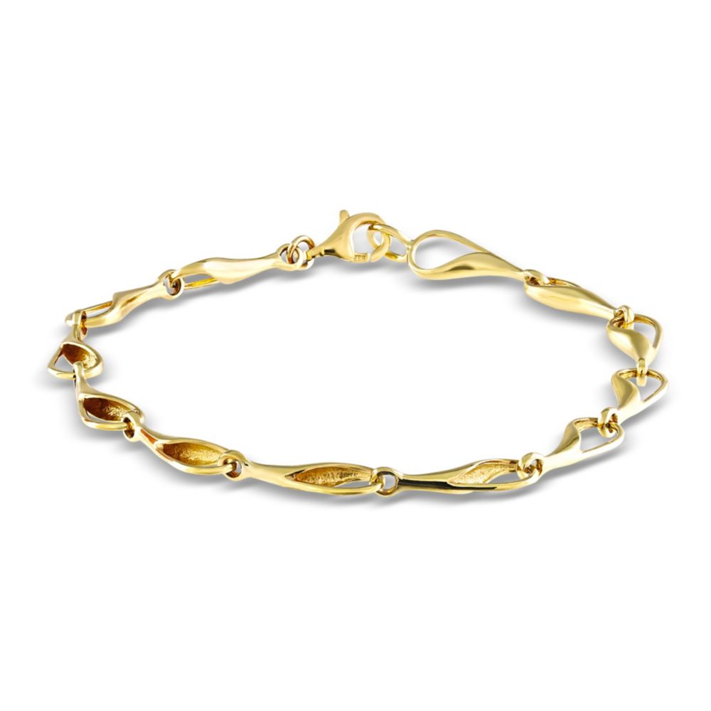 Yellow Gold Needle's Eye Link Bracelet